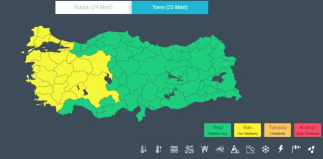 Meteoroloji'den İstanbul ve Ankara dahil 23 ile sarı kodlu uyarı 
