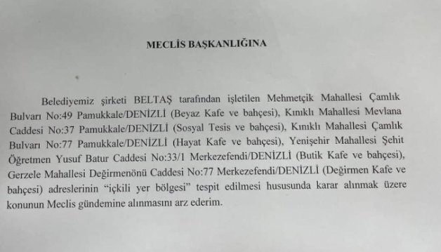 Denizli'de belediyenin işlettiği tesislerde alkol satışına onay verildi
